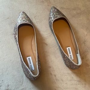 Steve Madden multi color glitter flats.